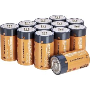 Amazon Basics C Cell Alkaline All-Purpose Batteries, 1.5 Volt, Long-Lasting Reliable Power, 5-Year Shelf Life, 12-Pack in Saudi Arabia