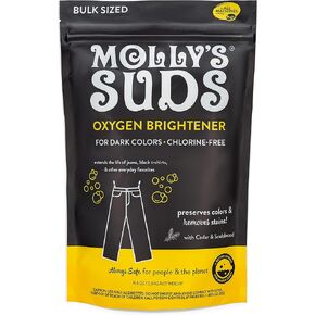 Molly's Suds Oxygen Brightener Dark Wash | Powerful Bleach Alternative, Chlorine Free | Preserves Colors and Removes Stains (Cedar & Sandalwood - 41 oz)
