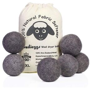 كرات تجفيف الصوف من Budieggs، عبوة من 6 قطع عضوية مقاس XL، منعم أقمشة نيوزيلندي خالٍ من المواد الكيميائية بنسبة 100% لأكثر من 1000 حمولة، آمنة للأطفال ولا تسبب الحساسية، تقلل التجاعيد وتقصر وقت التجفيف بشكل طبيعي in Kuwait