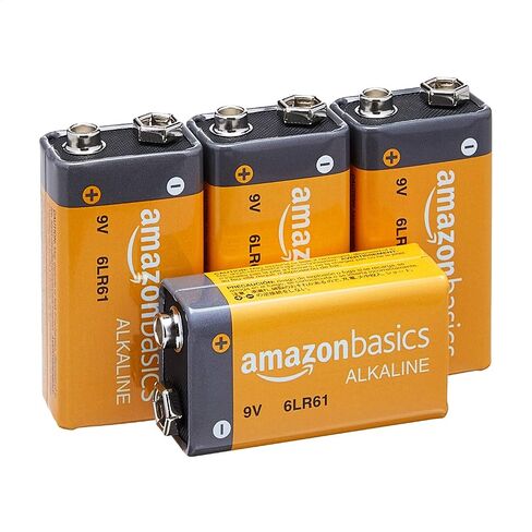 Amazon Basics 4-Pack 9 Volt Alkaline Everyday Batteries, 5-Year Shelf Life in Saudi Arabia