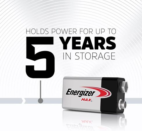 Energizer MAX 9V Batteries (2 Pack), 9 Volt Alkaline Batteries - Packaging May Vary in Kuwait