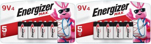 Energizer MAX 9V Batteries (2 Pack), 9 Volt Alkaline Batteries - Packaging May Vary in Kuwait