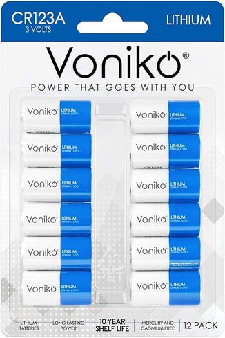 Voniko CR123A Lithium Batteries (2-Pack) – Photo Non-Rechargeable Lithium Battery –3 Volt 123 Battery Lithium 10 Years Shelf Life in Saudi Arabia