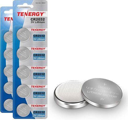 Tenergy 3V CR2032 Batteries, Lithium Button Coin Cell 2032 Battery, Compatible with AirTags, Key FOBs, Calculators, Coin Counters, Watches, Heart Rate Monitors, Glucometer, and More - 5 Pack in Saudi Arabia