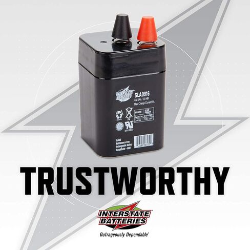 Interstate Batteries Power Patrol 6V 5Ah Rechargeable Lantern Battery (SLA0916) Sealed Lead Acid Rechargeable SLA AGM (Spring Terminal) Lanterns, Lighting, Fencing, Electric Signs in Saudi Arabia