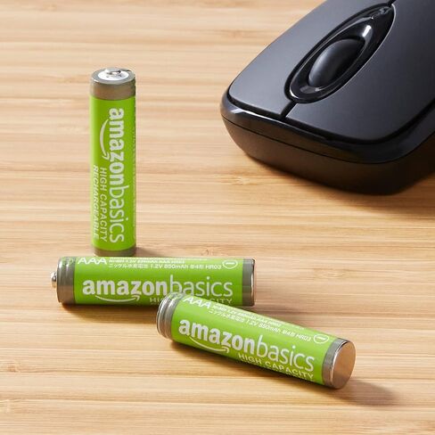 Amazon Basics 8 بطاريات AAA NiMH عالية السعة قابلة لإعادة الشحن، 850 مللي أمبير في الساعة، قابلة لإعادة الشحن حتى 500 مرة، مشحونة مسبقًا in Kuwait