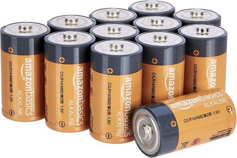 Amazon Basics C Cell Alkaline All-Purpose Batteries, 1.5 Volt, Long-Lasting Reliable Power, 5-Year Shelf Life, 12-Pack in Kuwait