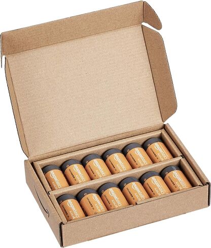Amazon Basics C Cell Alkaline All-Purpose Batteries, 1.5 Volt, Long-Lasting Reliable Power, 5-Year Shelf Life, 12-Pack in Kuwait