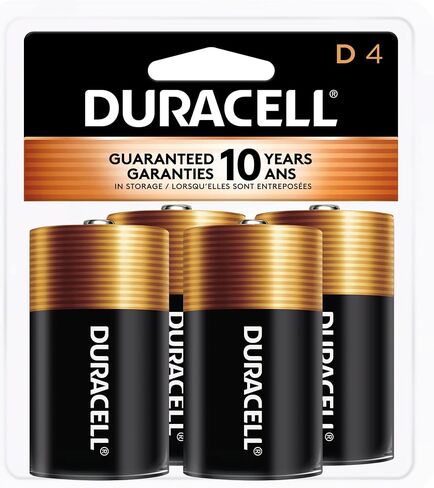 Duracell Coppertop D Batteries, 4 Count, 10-Year Shelf Life, Long-lasting in Kuwait