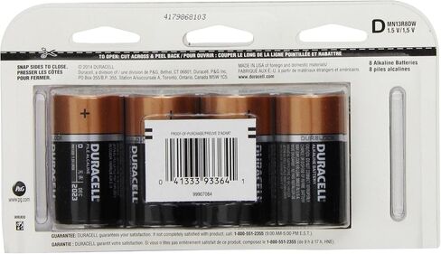 Duracell MN1300R4Z CopperTop Alkaline Batteries, D, 4/PK in Saudi Arabia