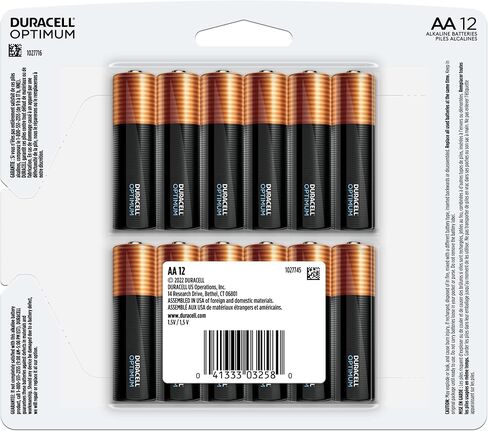 Duracell Optimum AA Batteries with Power Boost Ingredients, 12 Count Pack Double A Battery with Long-lasting Power, All-Purpose Alkaline AA Battery for Household and Office Devices in Saudi Arabia