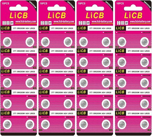 بطارية ساعة LiCB 10 عبوات SR626SW 377، طويلة الأمد ومقاومة للتسرب، بطاريات خلية زر أكسيد الفضة عالية السعة 1.55 فولت للساعة in Kuwait