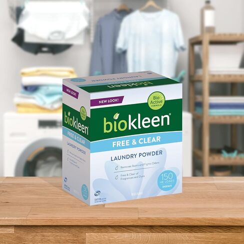 منظف ​​غسيل طبيعي خالٍ من بيوكلين - 150 حمولة - مسحوق، مركز، صديق للبيئة، نباتي، بدون عطور صناعية أو مواد حافظة، مجاني وواضح in Kuwait