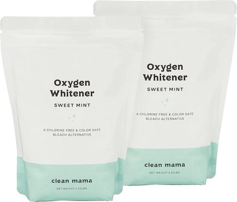 Clean Mama Natural Oxygen Whitener and Stain Remover - Color-Safe Natural Bleach Alternative - Plant-Derived Oxygen Powder, Whitens & Brightens Whites and Colors - Lemon, 2.53 lbs in Saudi Arabia
