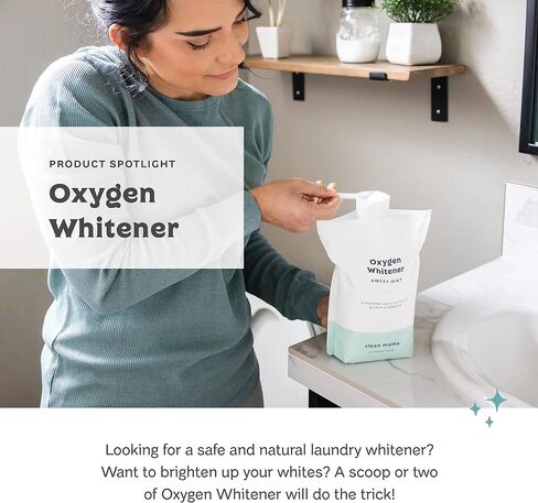 Clean Mama Natural Oxygen Whitener and Stain Remover - Color-Safe Natural Bleach Alternative - Plant-Derived Oxygen Powder, Whitens & Brightens Whites and Colors - Lemon, 2.53 lbs in Saudi Arabia