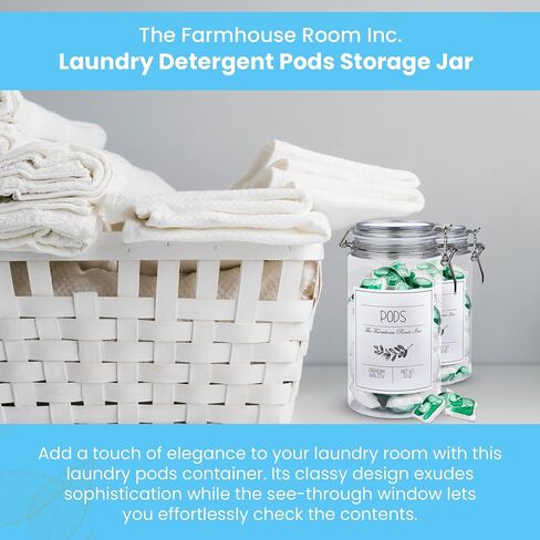 موزع مبيض لغرفة الغسيل من The Farmhouse Room Inc. - موزع زجاجة بمضخة للمبيض السائل - خالٍ من مادة BPA وموزع صابون بلاستيك PET سعة 1/2 جالون - زجاجة مبيض مقاومة للماء سعة 64 أونصة in Kuwait