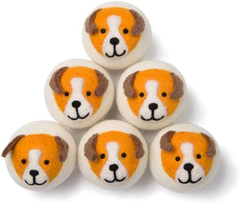 Wool Dryer Balls - Smart Sheep 6-Pack - XL Premium Natural Fabric Softener Award-Winning - Wool Balls Replaces Dryer Sheets - Wool Balls for Dryer - Laundry Balls for Dryer in Kuwait