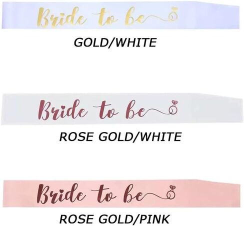 Bride to Be Sash, Bachelorette Party Sash Bachelorette Party Decorations Party Favors Accessories, Bridal Shower Decorations, Engagement Party Decoration(Gold/White) in Saudi Arabia