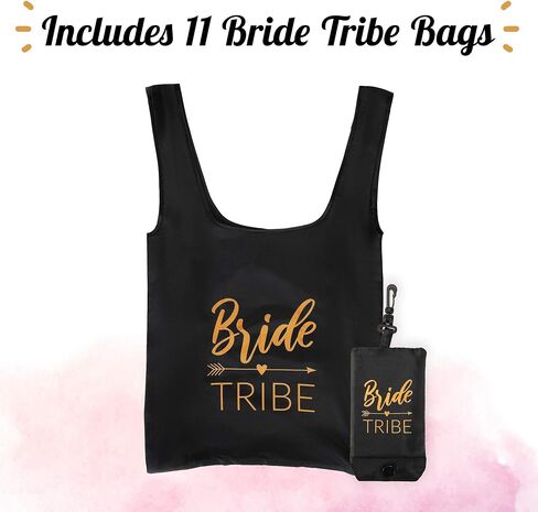 Pop Fizz Designs Bachelorette Favor Bags - Foldable Bride Tribe Reusable Totes and Matching Keychains in Kuwait