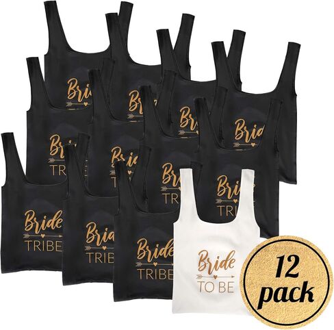 Pop Fizz Designs Bachelorette Favor Bags - Foldable Bride Tribe Reusable Totes and Matching Keychains in Kuwait
