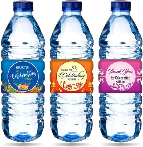 PARTH IMPEX Happy Birthday Water Bottle Labels - (Pack of 100) 8.5" x 2.25" Wrappers Wrap Around Party Decoration Stickers in Kuwait