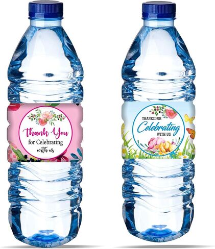 PARTH IMPEX Happy Birthday Water Bottle Labels - (Pack of 100) 8.5" x 2.25" Wrappers Wrap Around Party Decoration Stickers in Kuwait