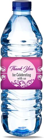 PARTH IMPEX Happy Birthday Water Bottle Labels - (Pack of 100) 8.5" x 2.25" Wrappers Wrap Around Party Decoration Stickers in Kuwait