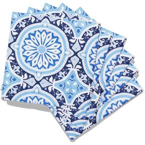 Coterie + Vera Bradley Sea Air Floral Dinner Napkins - Set of 25, Vibrant Party Essentials, Chic & Elegant Bridal Shower Napkins, Dinner Napkins Disposable, Bar Napkins, 6"