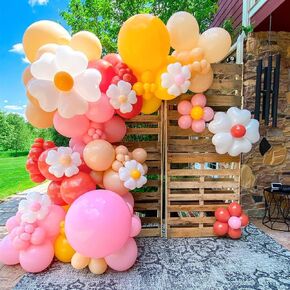 Misty Pink Blue Gender Reveal Balloon Garland Arch Kit 145pcs Dusty Pink and Blue Latex Balloons for He or She Baby Shower Birthday Party Decorations