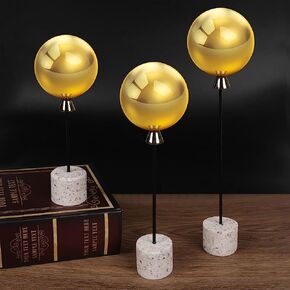 3 قطع من زخارف بالونات معدنية من PHIROWN، ديكور منزلي ذهبي مع 3 ارتفاعات مختلفة وكرات من الفولاذ المقاوم للصدأ، ديكورات طاولة مركزية للديكور الحديث لغرفة المعيشة وغرفة النوم ورف المطبخ in Kuwait