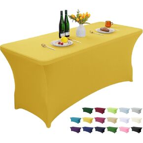 4FT Stretch Spandex Table Cover Washable and Wrinkle Resistant Kitchen Spandex Tablecloth Fitted Rectangular Table for Party,Banquet,Weddings,Cocktail and Festival(White,48Lx30Wx30H Inches)