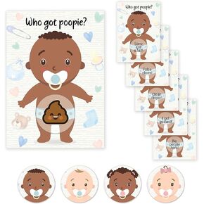Party Hearty Baby Shower Games for Boy, 33 Poopie Emoji Scratch Off Lottery Tickets, Baby Games Ideas, Scratch Off Game