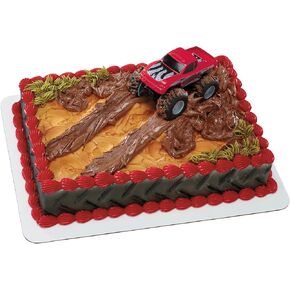 DecoPac ATV Cake Decoration, 4 Piece Cake Topper, Free Rolling All Terrain Vehicle And Trees Cake Decoration For Birthday, Events, Celebrations, Food Safe, Ready to Use ATV DecoSet Red