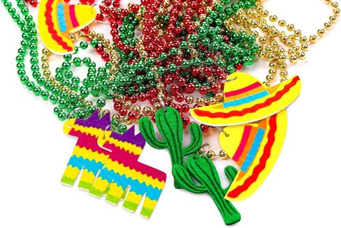 jollylife 21PCS Cinco de Mayo Fiesta Necklaces Bead- Mexican Birthday Party Favors Supplies Decorations in Kuwait