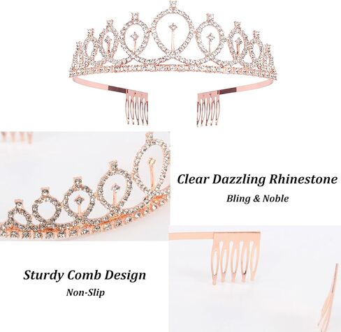 CAVETEE Birthday Crown and Sash for Women Birthday Queen Sash & Rhinestone Tiara Set Birthday Tiaras and Sashes for Women Birthday Decorations Black Birthday Queen Crowns Tiaras for Women in Kuwait