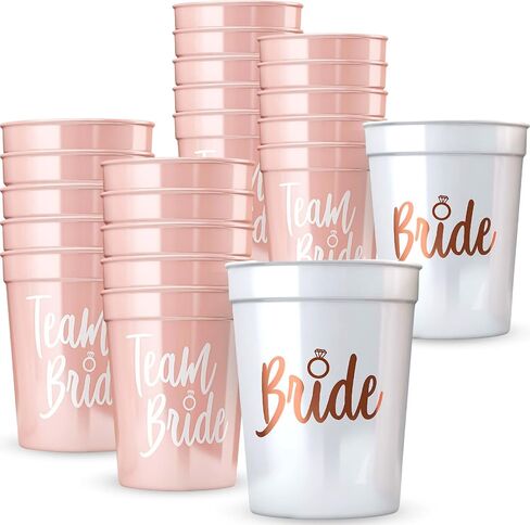 Team Bride Bachelorette Party Cups - Bride Cup & Bridesmaid Cups Bachelorette Party Decorations - Reusable Bachelorette Cups for the Bride Tribe - Bachelorette Party Favors for Bridesmaid Gifts, 16 oz in Kuwait