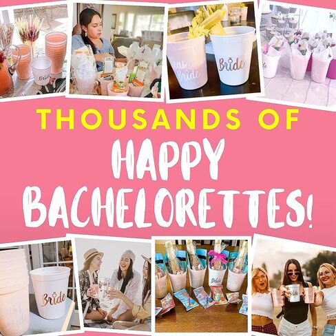 Team Bride Bachelorette Party Cups - Bride Cup & Bridesmaid Cups Bachelorette Party Decorations - Reusable Bachelorette Cups for the Bride Tribe - Bachelorette Party Favors for Bridesmaid Gifts, 16 oz in Kuwait
