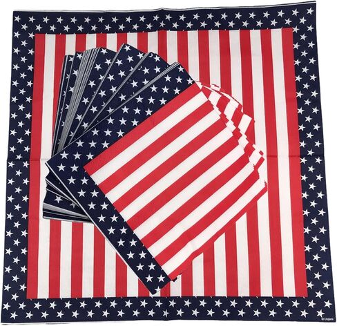 100 Pack Red White and Blue Patriotic Paper Napkins for 4th Of July, Patriotic Party, USA Napkins in Saudi Arabia