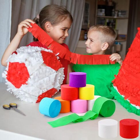 شرائط ورقية من الكريب 8 لفات لتزيين حفلات الزفاف واعياد الميلاد وحفلات استقبال المولود والتخرج ولوازم اصنعها بنفسك (فضي/ارجواني) in Kuwait