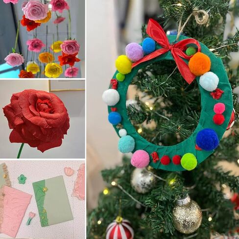 شرائط ورقية من الكريب 8 لفات لتزيين حفلات الزفاف واعياد الميلاد وحفلات استقبال المولود والتخرج ولوازم اصنعها بنفسك (فضي/ارجواني) in Kuwait