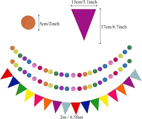 ZERODECO Party Decoration, 21 Pcs Black and Gold Hanging Paper Fans, Pom Poms Flowers, Garlands String Polka Dot and Triangle Bunting Flags for Birthday Parties Wedding Décor, Table & Wall Decorations in Saudi Arabia