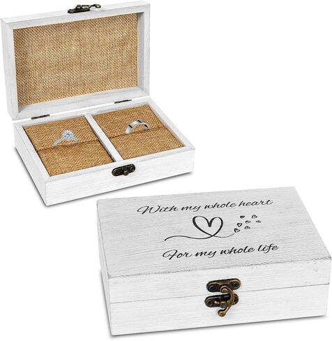 Ring Box for Wedding Ceremony | Handmade Wedding Ring Box | Custom Ring Bearer Box | Rustic Wedding Decor |Elegant Wedding Ring Holder |Wedding Ring Boxes for Ceremony | Ring Bearer Pillows |Ring Box in Saudi Arabia