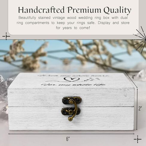 Ring Box for Wedding Ceremony | Handmade Wedding Ring Box | Custom Ring Bearer Box | Rustic Wedding Decor |Elegant Wedding Ring Holder |Wedding Ring Boxes for Ceremony | Ring Bearer Pillows |Ring Box in Saudi Arabia