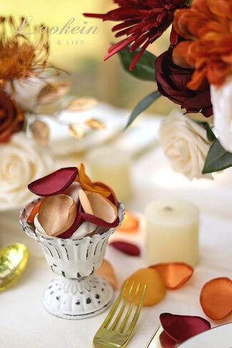 Lookein 300pcs Rose Petals Satin Flower Petals for Wedding Flower Girl Basket Table Centerpieces Aisle Runner Party Confetti Bridal Shower Dinner Wedding Decoration, Champagne Gold in Kuwait
