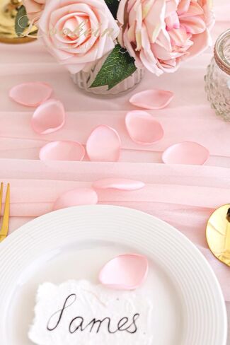 Lookein 300pcs Rose Petals Satin Flower Petals for Wedding Flower Girl Basket Table Centerpieces Aisle Runner Party Confetti Bridal Shower Dinner Wedding Decoration, Champagne Gold in Kuwait