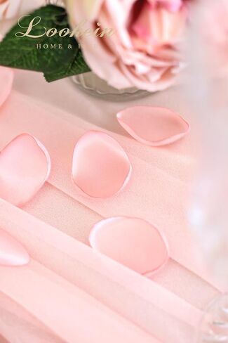 Lookein 300pcs Rose Petals Satin Flower Petals for Wedding Flower Girl Basket Table Centerpieces Aisle Runner Party Confetti Bridal Shower Dinner Wedding Decoration, Champagne Gold in Kuwait