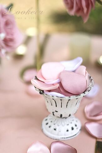 Lookein 300pcs Rose Petals Satin Flower Petals for Wedding Flower Girl Basket Table Centerpieces Aisle Runner Party Confetti Bridal Shower Dinner Wedding Decoration, Champagne Gold in Kuwait