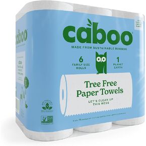 Caboo Tree Free Paper Towels, 2 Rolls, Tree Free, Eco Friendly, Earth Friendly, Sustainable Kitchen Paper Towels with Strong 2 Ply Sheets in Saudi Arabia