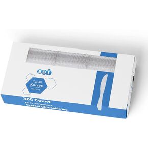 EDI [300 Forks] Heavy-Duty Clear Disposable Plastic Cutlery | Value Pack | BPA-Free | Dishwasher-Safe | Recyclable in Saudi Arabia
