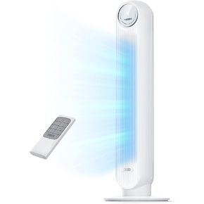 Dreo Tower Fan for Bedroom, 25ft/s Velocity Quiet Floor Fan, 90° Oscillating Fans for Indoors with 4 Speeds, 4 Modes, 8H Timer, Standing Fans, Bladeless Fan, Black, Nomad One (DR-HTF007)